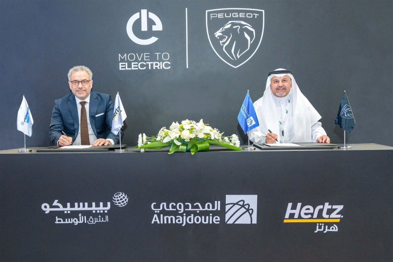 Strategic Agreement for the Supply of Electric Vehicles between Almajdouie Peugeot, Hertz, and PepsiCo Middle East